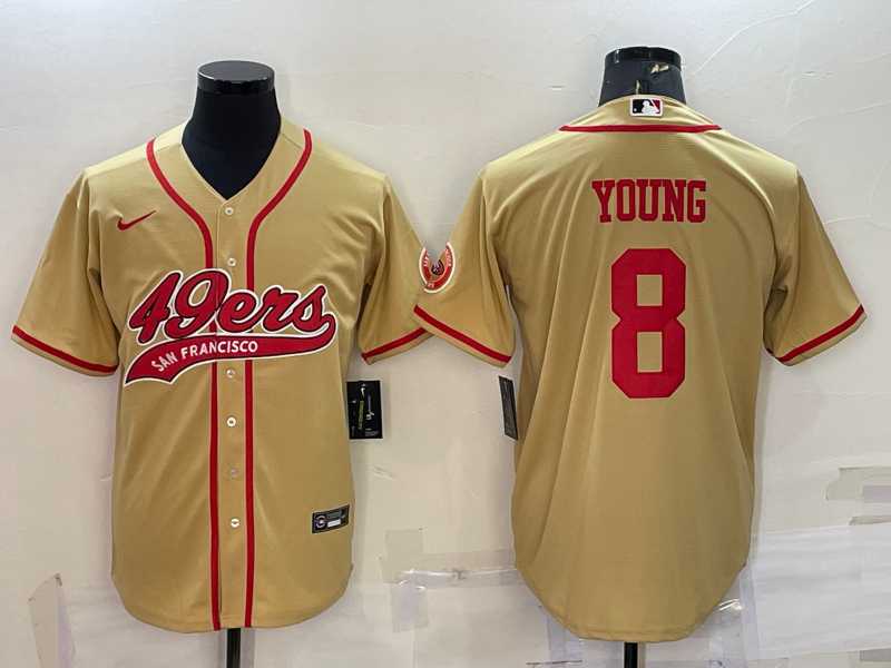 Men's San Francisco 49ers #8 Steve Young Gold With Patch Cool Base Stitched Baseball Jersey,We sell and wholesale Men's San Francisco 49ers #8 Steve Young Gold With Patch Cool Base Stitched Baseball Jersey on line form chian!